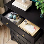 Commode haute 5 tiroirs – Noir / Gris / Blanc, 1 personne