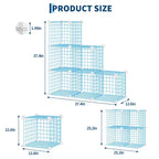 Étagère modulaire à 6 cubes en treillis métallique – Noir, bleu, gris, rose et blanc | Rangement DIY pour 1