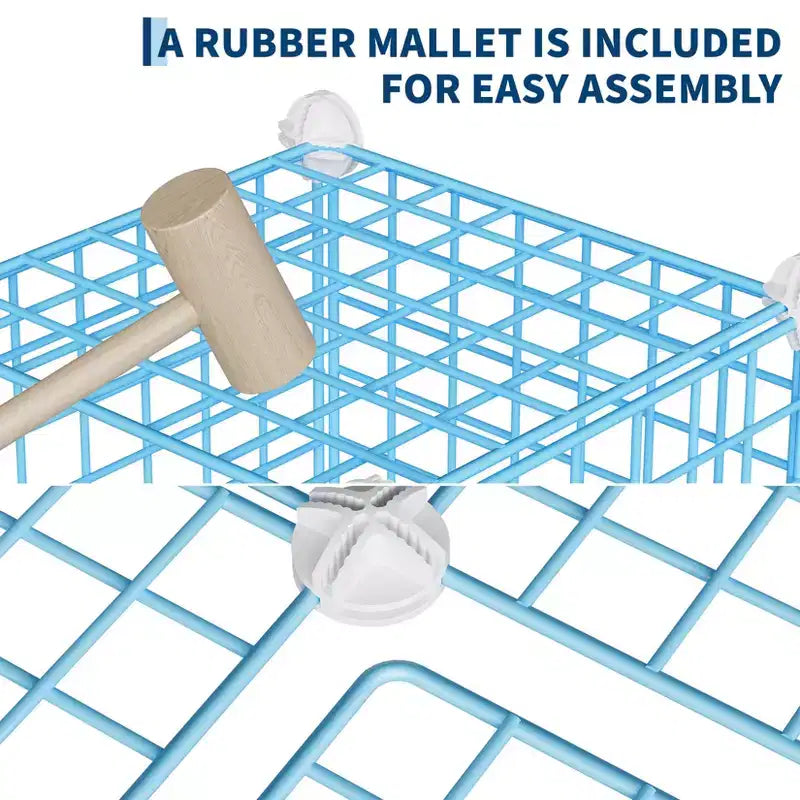 Étagère modulaire à 6 cubes en treillis métallique – Noir, bleu, gris, rose et blanc | Rangement DIY pour 1