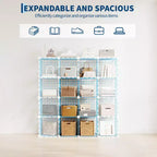 Étagère modulaire à 6 cubes en treillis métallique – Noir, bleu, gris, rose et blanc | Rangement DIY pour 1