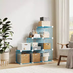Étagère modulaire à 6 cubes en treillis métallique – Noir, bleu, gris, rose et blanc | Rangement DIY pour 1