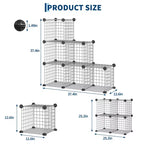 Étagère modulaire à 6 cubes en treillis métallique – Noir, bleu, gris, rose et blanc | Rangement DIY pour 1
