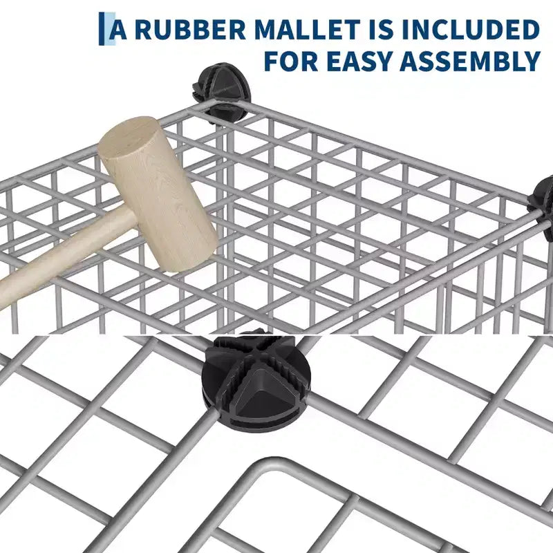 Étagère modulaire à 6 cubes en treillis métallique – Noir, bleu, gris, rose et blanc | Rangement DIY pour 1