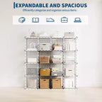 Étagère modulaire à 6 cubes en treillis métallique – Noir, bleu, gris, rose et blanc | Rangement DIY pour 1