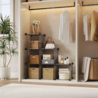 Étagère modulaire à 6 cubes en treillis métallique – Noir, bleu, gris, rose et blanc | Rangement DIY pour 1
