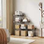 Étagère modulaire à 6 cubes en treillis métallique – Noir, bleu, gris, rose et blanc | Rangement DIY pour 1