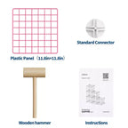 Étagère modulaire à 6 cubes en treillis métallique – Noir, bleu, gris, rose et blanc | Rangement DIY pour 1