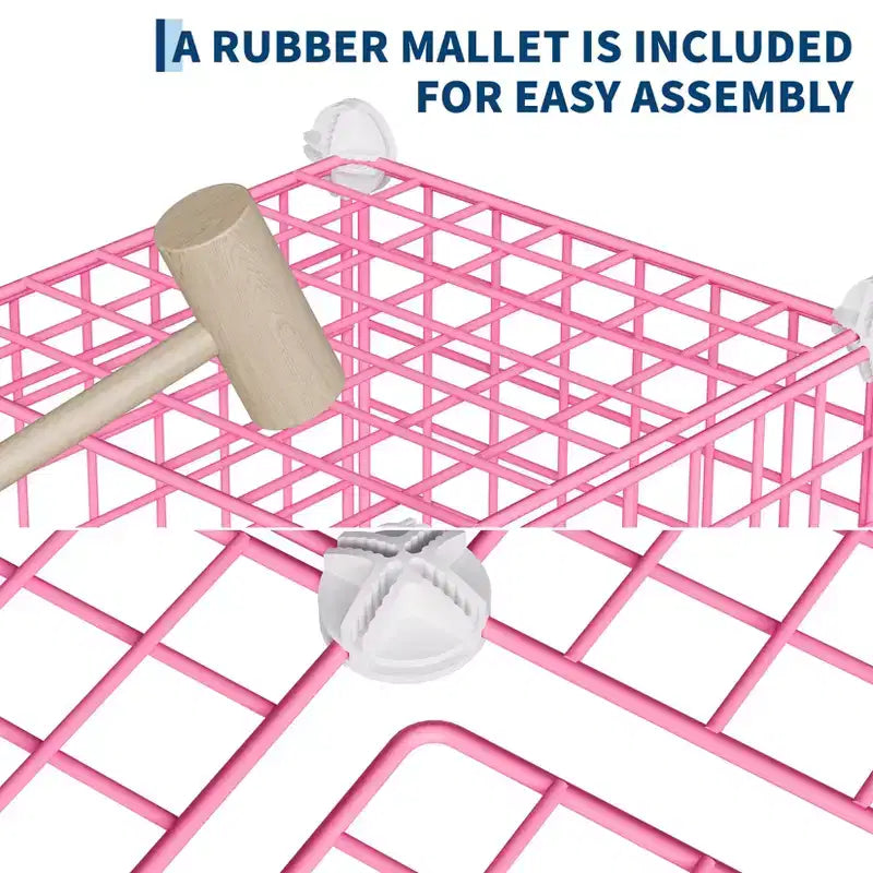 Étagère modulaire à 6 cubes en treillis métallique – Noir, bleu, gris, rose et blanc | Rangement DIY pour 1