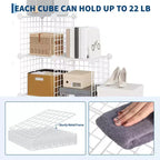 Étagère modulaire à 6 cubes en treillis métallique – Noir, bleu, gris, rose et blanc | Rangement DIY pour 1