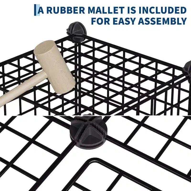 Étagère modulaire à 6 cubes en treillis métallique – Noir, bleu, gris, rose et blanc | Rangement DIY pour 1