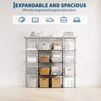 Étagère modulaire à 6 cubes en treillis métallique – Noir, bleu, gris, rose et blanc | Rangement DIY pour 1